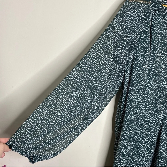 Joie Green Arctic Animal Spot Limited Edition Balloon Sleeve Dress Plus Size XXL - Picture 7 of 12